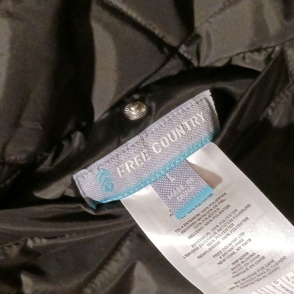 Free Country black and gray Sherpa-Fleece Lined Reversable Puffer Vest. Size L - Picture 5 of 7